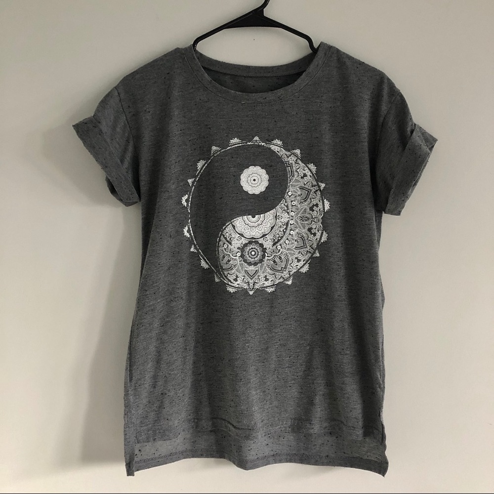 Yin Yang Cuffed Short Sleeve Shirt